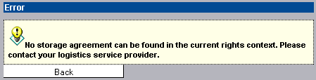 No storage agreement available