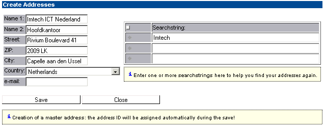 Example: create new master address